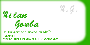 milan gomba business card